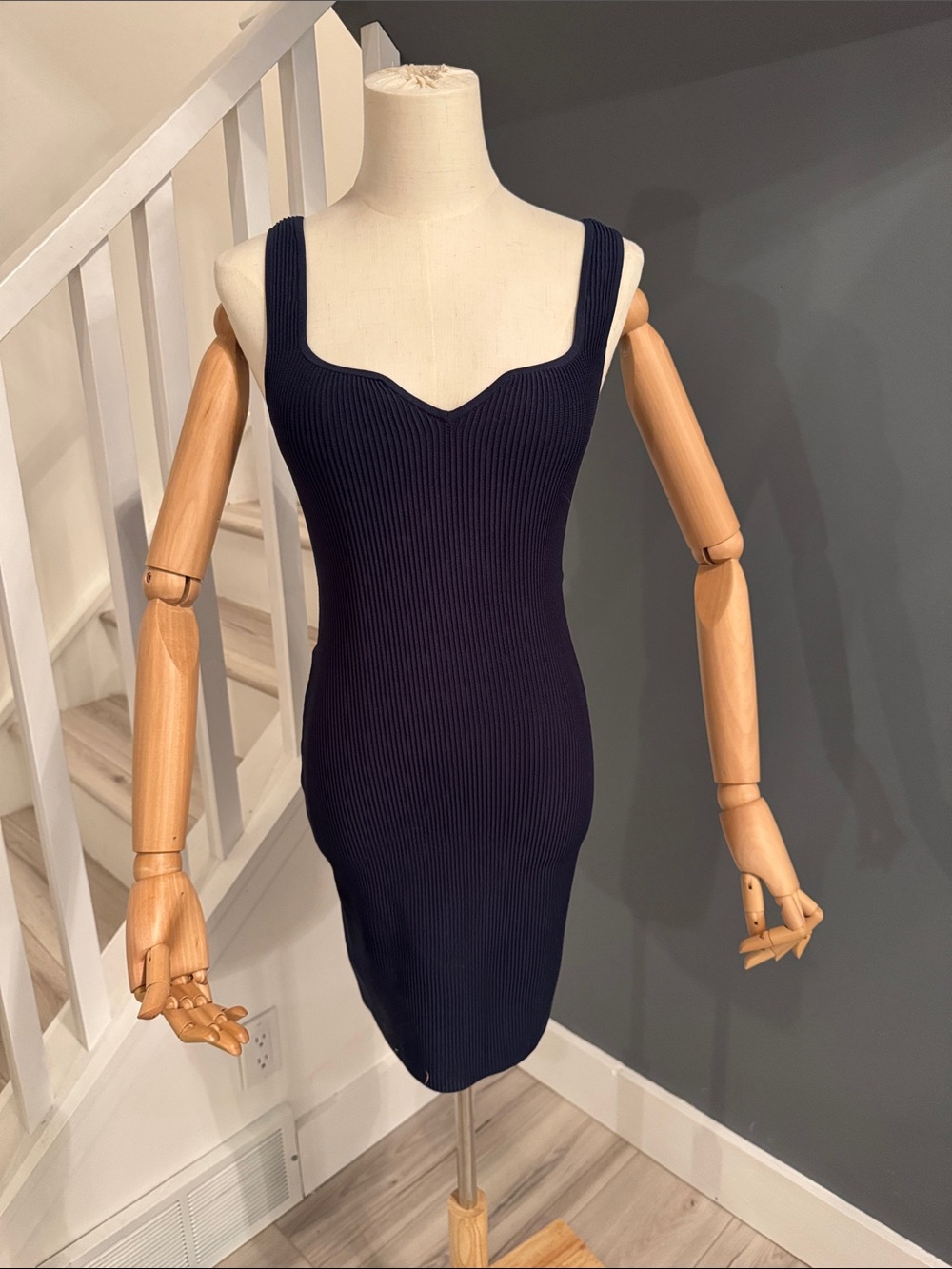 Babaton for Aritzia Navy Ribbed Contour Knit Dress. Size S .Excellent condition